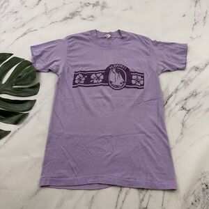 Design Ts Vintage Hawaii 80s Short Sleeve Tee Size L Pastel Purple Tropical Top
